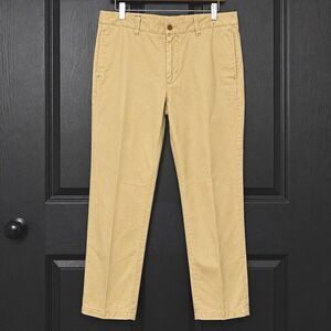 LINCS Men’s 33 Beige Chino Pants Slim Tapered Twill Cotton Flat Front Pockets